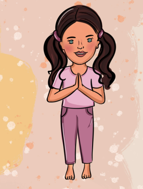 Yoga, Mädchen Namaste Position